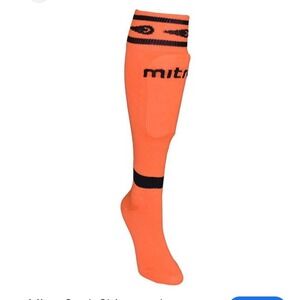 Mitre Youth Soccer Sock Shinguards Orange Black Built-in Shin Guards 4ft-4ft8in